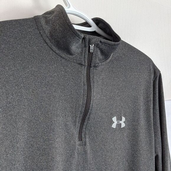 Under ARMOUR Heatgear Suelto Loose Fit 1/4 Zip Pullover Grey Medium @Z - Picture 3 of 7